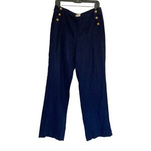 L'Agence Dee Wide Leg High Rise Linen Pants